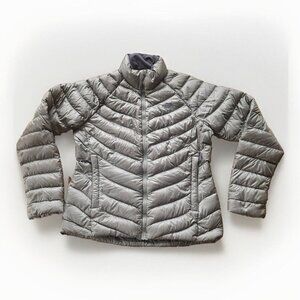 The North Face Summit Series Jacket Womens LG Gray 800 Fill Goose Down Pertex